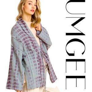 UMGEE Dusty Sage Cardigan / Kimono - Cover up- open front- tie dye -  Medium NWT